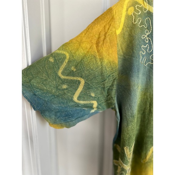 Lady Bird Embroidered Linen Blend Midi Dress Sz Medium - Picture 3 of 9